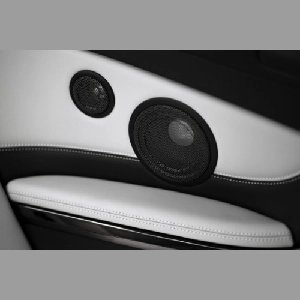 Premium car door speaker grille for automotive audio and infotainment systems
