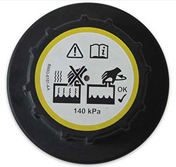 Radiator expansion tank cap printing
